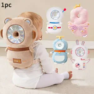 Baby Crawler Protection Pillow, Cartoon Design, Breathable Anti-Fall Head Cushion, Infant Safety Gear, Soft & Comfortable