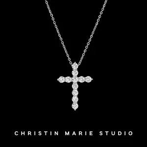 Moissanite Classic Cross Necklace