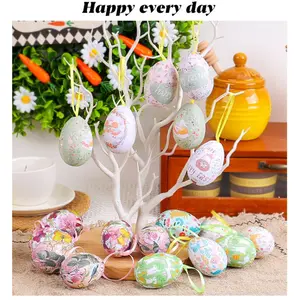 6 Piece Set Colorful Easter Eggs for Home Decor, Perfect for DIY Crafts Projects & Easter Celebrations, Festive and Fun Decorations