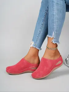 Elegant Fashion Women's New Platform Slip-On Mules, Comfortable Soft Sole, Perfect for Spring/autumn, Home, Walking, Commuting