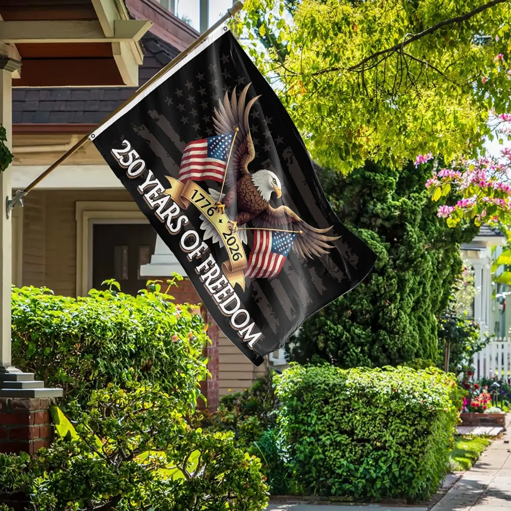 American Independence Day Flag, 250 Years of Strength and Freedom Eagle Festival Banner, Outdoor Decorative Flag for Anniversary Celebrations Outdoor US Flags