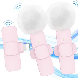 Wireless Lavalier Microphone, USB Rechargeable Wireless Microphone, Noise Reduction Microphone Live Streaming Mic for Video Recording Interview Podcast Vlog, Audio