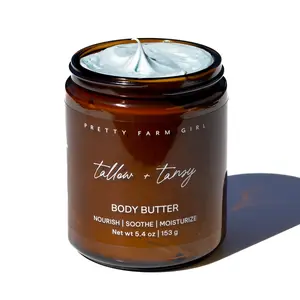 Pretty Farm Girl Tallow + Tansy Body Butter - Soothing & Revitalizing Hydration 5.4 oz Honey Moisture Nourishing Cream for Calming Inflammation and Redness Moisturizing Blend