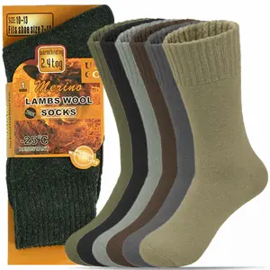 Men's Winter Thermal Merino Wool Heated Warm Thick Crew Socks Size 10-13