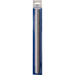 High Impact Plastic Architect Triangular Scale 12" White Drafting and Architecture Ruler for Drawing, Planning and Design