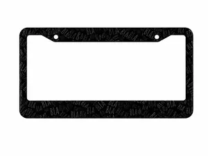 Black BLA Pattern License Plate Frame, Funny Aesthetic Car Tag Holder, Custom Black Auto Accessories, Trendy Car Decor Gift for Men Women, Car Accessories