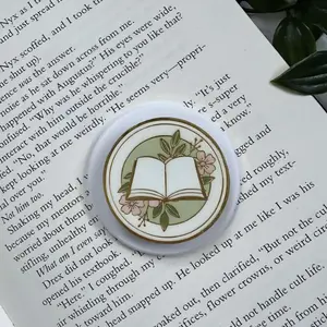 Floral Bookish Phone Grip, Cute Magnetic Phone Holder, Adorable GripTok, Gift For Her mount sticky accessories Foldable Wireless pop socket