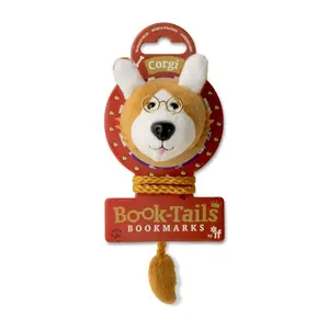 212 MAIN Bespectacled Corgi Book-Tails Bookmarks with Dangly Tails and Detailed Facial Features, Office Stationery for Computers & Office Equipment Use