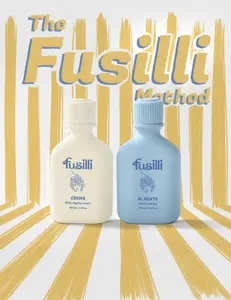 The Fusilli Method: Crema Daily Styling Cream & Al Dente Extra Hold Gel Duo (Bundle and get Free Clips and Travel Pouch)
