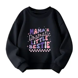 MAMA'S DRAMATIC LITTLE BESTIE Print Sweatshirt , Girls Comfy &Trendy Sweatshirt  For  Spring &autumn Wear, Girls Clothes ForOutdoors