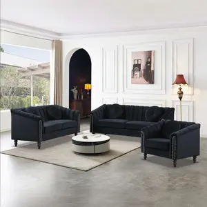 Living Room Furniture Set, Chesterfield Sofa Set, Sectional Couches, Contemporary Upholstered Loveseat Couch Sets, Modern Sofa Set for Living Room, Bedroom, Office