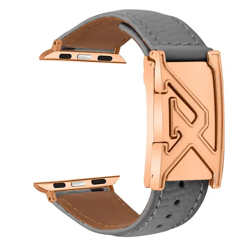 Fashionable Leather Watch Strap, Litchi Grain Texture, Letter-Engraved Clasp, Fashionable Watch Accessories for All Seasons