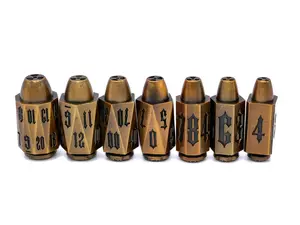 Bullet Metal DnD Dice Set | 7 Piece RPG Dice Set | Ammo Dice | Dungeons & Dragons | Weapon Ammo | Tabletop RPG | Nerdy Gamer Gift