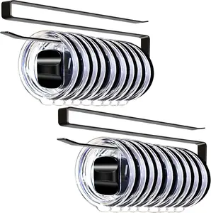 Tumbler Lid Organizer, 2 Pack Cup Lid Organizer for Yeti Tumbler Lids, Lid Organizer Inside Cabinet, Holds Up to 12 Lids, Space Saving, No Drill No Adhesive Cup Lid Holder