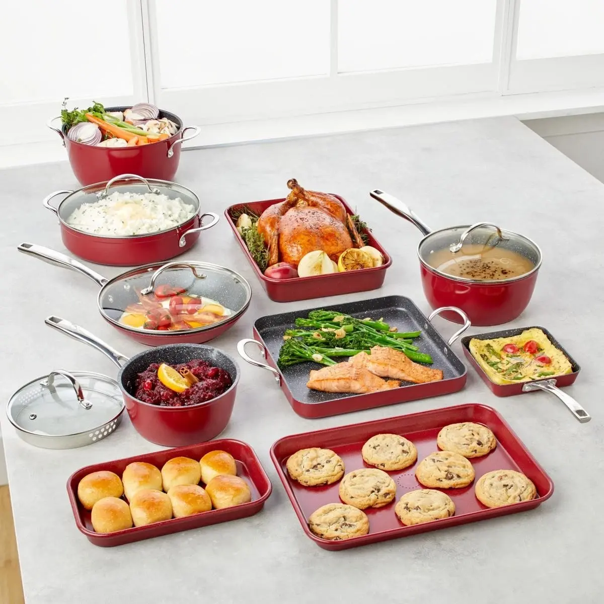 Curtis Stone 14-piece DuraPan Nonstick All-Purpose Cookware Set Model 716-448