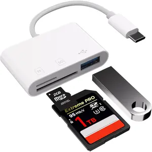 USB SD Card Reader 3.0, USB C Card Reader for  15/16 iPad MacBook Windows Android, 3 in 1 TF & SD Card Adapter, Portable  SD Memory Card Adapter, Trail Camera Viewer, Plug and Play