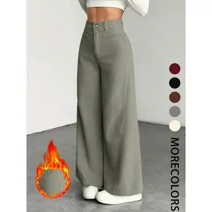 New corduroy wide-leg pants high waist loose fit women’s casual long trousers, comfortable and stylish ladies’ clothing