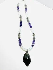22.5” Wire-Wrapped Labradorite Necklace – Intuition, Protection & Divine Flow By Mad Mellow | Handmade Crystal Jewelry for Elevated Energy