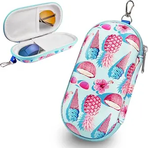 Solar Glasses Storage Bag, Dual Lens Box Hard Shell Protector, Women's Eyewear Case, Travel Sun Glass Organizer, Durable Design