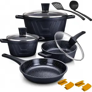 13 count Pots and Pans Set Nonstick, Marble Ceramic Coating Induction Cookware Set, Non Stick Kitchen Cooking Set with Frying Pans,  Handles, Saucepans & Utensils, PFOA & PFOS Free