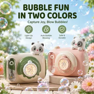 LED Camera Bubble Machine Toy for Kids, Rechargeable Automatic Bubble Maker, Colorful Light Bubble Blower Toy for Outdoor Summer Party, Stress Relie Toys