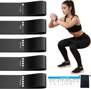 WSAKOUE Resistance Loop Exercise Bands for Home Fitness, Yoga Pilates, Stretching, Strength Training, and Physical Therapy - Elastic Workout Bands Set, Ideal for Women & Men