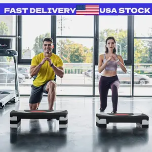 31'' Fitness Aerobic Step Adjust Exercise Stepper With Risers 4" - 6" - 8"