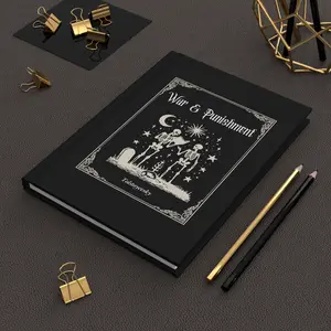 War & Punishment Hardcover Journal, Dark Academia Notebook, Gift for Writers, Stylish Journal, Unique Writing Diary