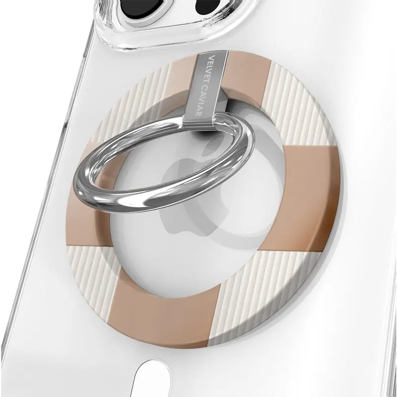 Velvet Caviar Nude Vibe Checker MagSafe Metal Compact Phone Grip Holder - Magsafe Compatible Cell Phone Clamp Accessory, 1600g Magnetic Secure Hold, Adjustable Mobile Standing Stand for Hands-Free Video Viewing, Texting On-The-Go, Fits iPhone Cases
