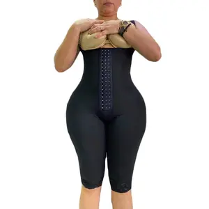 Nylon Female Body Shaper Knee Height Compression Belt - Beige Plain Basic Shapewear for Women's Wear All Seasons S-XXXL