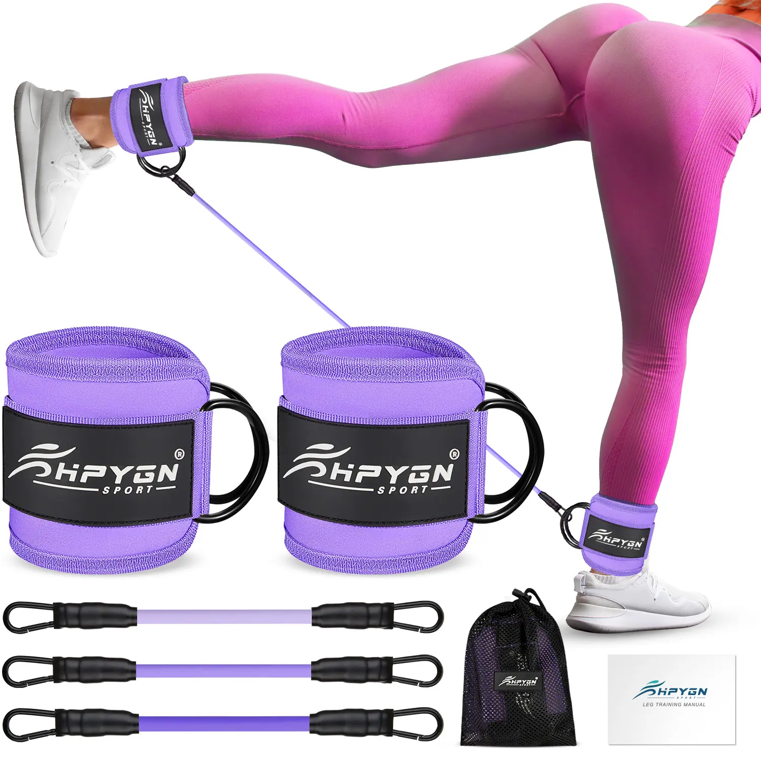 Ankle Resistance Bands, Ankle Bands for Workouts with Cuffs, Resistance Bands for Leg Butt Training Workout Equipment for Kickbacks Hip Gluteus Training Exercises, Ankle Strap with Exercise Bands,Best Valentine's Day Gifts for Women summerwins