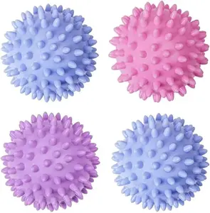 Reusable Laundry Dryer Balls - Eco-Friendly Fabric Softener Alternatives Set of 4 Random Colors for Laundry Wrinkle Release