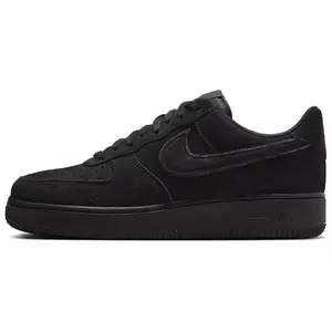 Nike Air Force 1 Slip Resistant Abrasion Resistant Low Top Skateboard Shoes Men's Black Sneakers-HQ1966-002