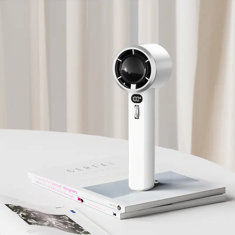 3000mAh Portable Handheld Fan 14000rpm High-Speed Manual Adjustment Mini Rechargeable Personal Fan with Digital Display for Travel Camping Outdoors Home Office