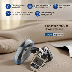 One set with charging bin Personal Chargeable HearingAmplifier, Polymer Lithium Battery, Compact ear-Hanging Design, easy to carry, easy to operate, worn byleft and right ears, suitable for adult Sound AmplifierHeadphones!
