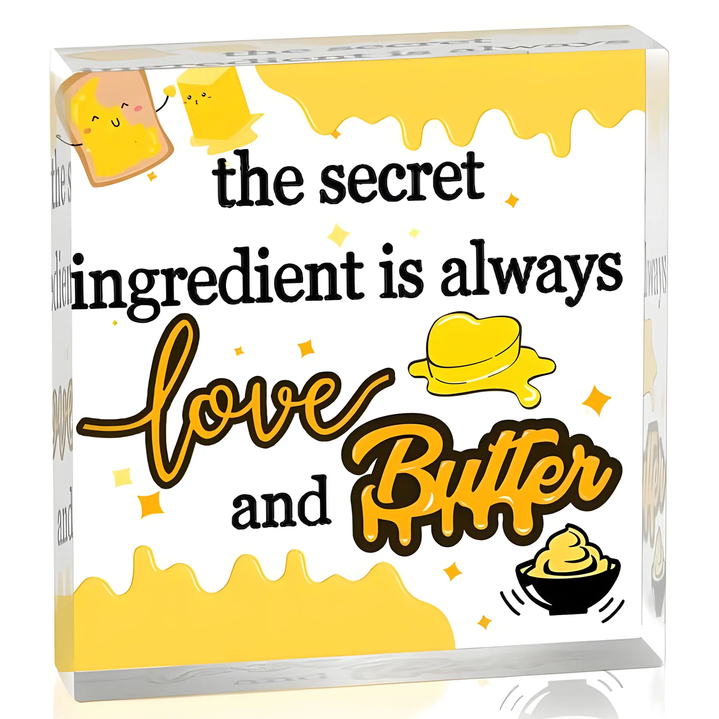 Kitchen Decor and Accessories, Cute Kitchen Art Gift, Perfect Secret Gift for Mom, Love and Butter Ingredient, Decoration, Home Decor