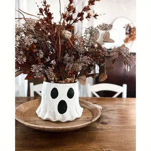 Newest Cutest Ghost Bucket Halloween Decor Resin Planter & Candy Bowl Home Craft Item for Spooky Season