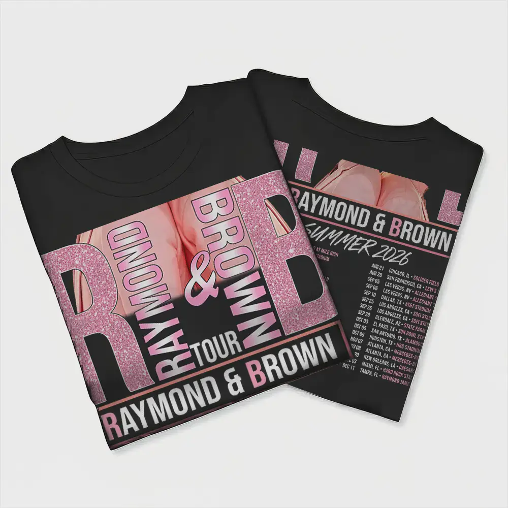 R&B Summer 2026 Concert Graphic Tee, Pink Glitter Music Fan Culture Shirt, Viral Tour Aesthetic Apparel, Fashion Cotton, Full Colors, Full Sizes, For Men, For Women