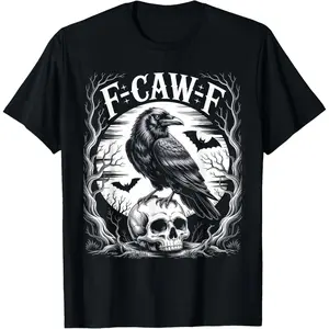Black Crow, F-Caw-F Funny Black Bird moon Gothic Adult Humor Unisex T-Shirt
