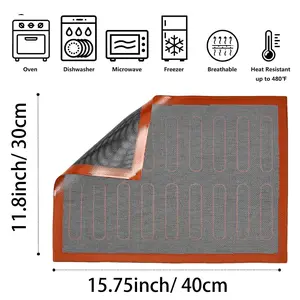 Reusable Silicone Baking Mats 2 Pack, Non-Stick Baking Essential with Macaron, Cookie, Ladyfinger & Eclair Template Mold, Easy Piping Guide for Homemade Treats, After School Snacks & Dessert Making, Home Baking