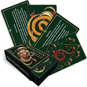 Protection Spells Affirmation Cards - 36 Magical Self-Defense Cards for Ancient Forces & Crystal Protection - Ideal Gift for Spellcasting Beginners