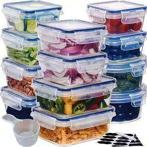12 pcs Food Storage Box Set, Kitchen Storage Box, Takeaway Box, Sealed And Leak Proof, BPA Free, Reusable Lunch Box, Easy To Fasten Plastic Sealed Box, Travel, Outdoor Picnic 12 Boxes+12 Lids), Kitchen Food Cabinet Organizing Set Utensils