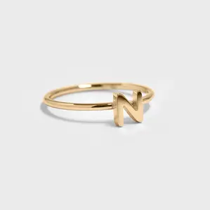 Gold Initial letter Stacking Ring (N-Z)