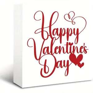 Happy Valentines Day Sign, Red Valentine's Day Decor, Valentine's Heart Decor, Valentine's Day Desk Decor, Valentine's Day Tier Tray Decor, Farmhouse Decor for Valentines Day, Front Door Decor 5x5 inch