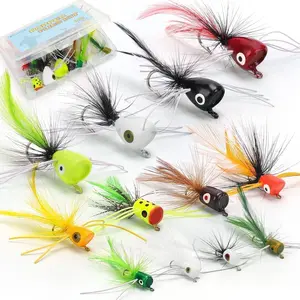 Fly Fishing Poppers Flies Kit, Fly Popper Lures for Bass Bluegill Crappie Trout Salmon Panfish Perch
