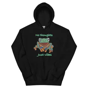 No thoughts, Just vibes Frog Unisex Hoodie