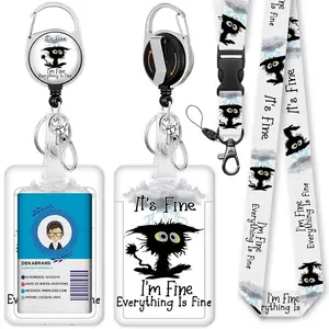 ID Badge Holder, 1 Count CardHolder with Retractable Badge Reel& Detachable Lanyard,ldentification Badges & Supplies forOffice School Hospital Outdoor Travel