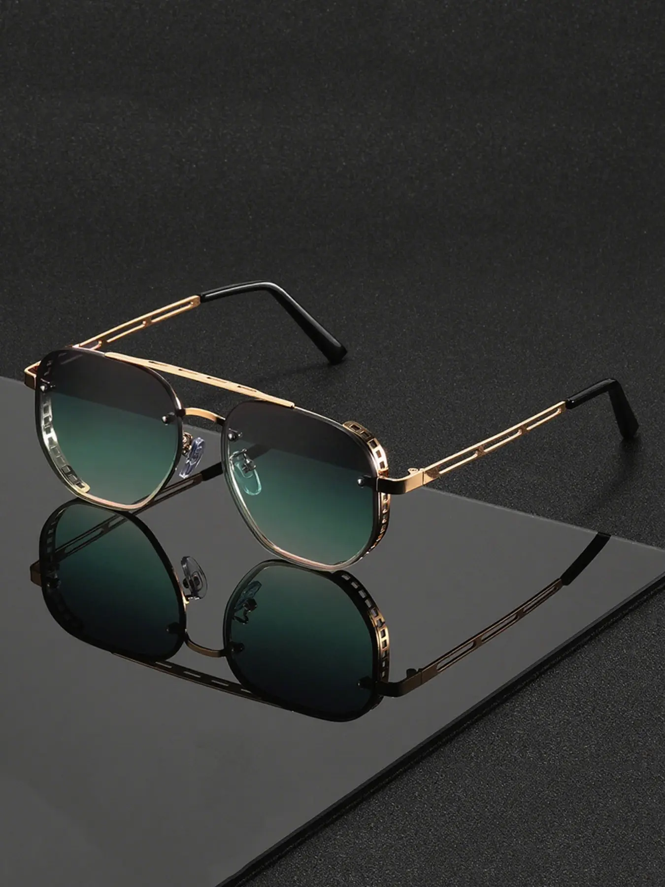 Men's Metal Oval Hollow Out Eyeglasses, Vintage Elegant Classic Luxury Fashion Stylish Glasses for Daily Business Driving Travel Beach Party Wear