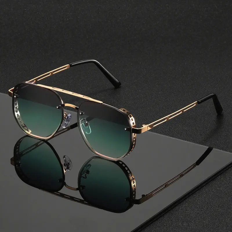 Trendy Casual Aviator Modern Fashionable Sunglasses for Stylish Guys, Suitable for Men & Women, High-End Minimalist Design with Stainless Steel Frames, Available in Multiple Colors, Summer Trendy Sunglasses, Sun Protective Eyewear