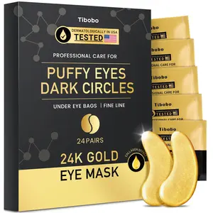 Tibobo 24k Gold Eye For Puffy Eyes,Intensive Radiant Wrinkles Golden Glow Eyepatch Skin Care Mask Moisturizing Eye Patches Comfort